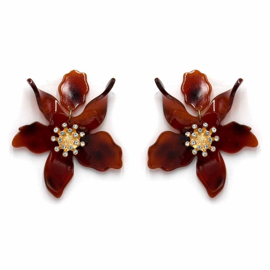 Palestro Milano Orecchini Tartarugato Ibisco con zirconi - New colors