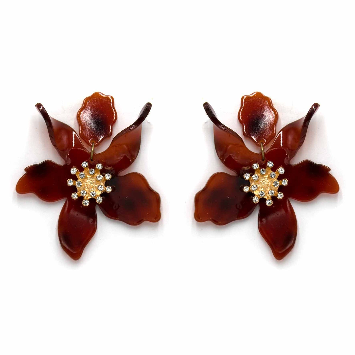 Palestro Milano Orecchini Tartarugato Ibisco con zirconi - New colors