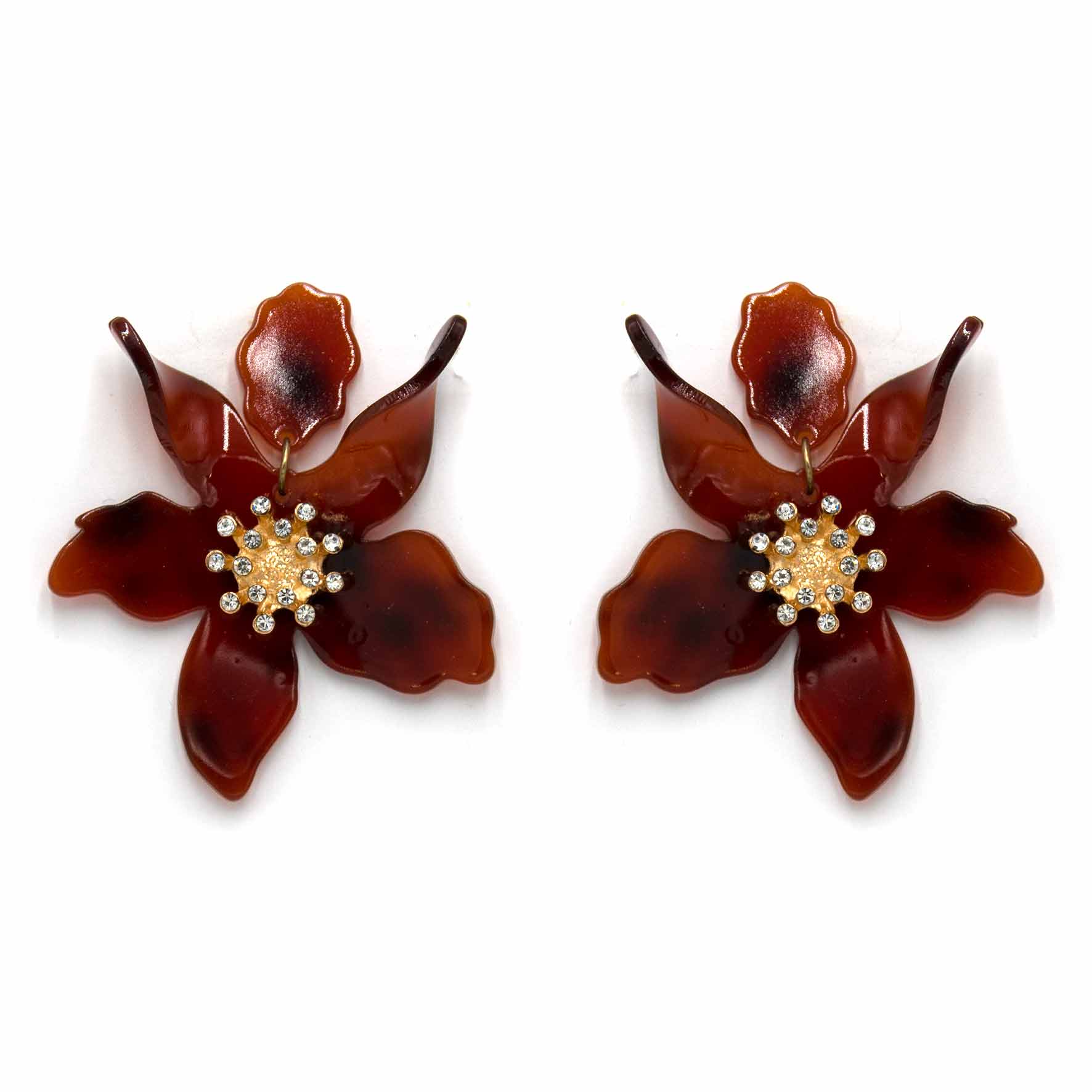 Palestro Milano Orecchini Tartarugato Ibisco con zirconi - New colors