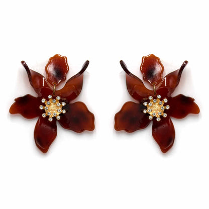 Palestro Milano Orecchini Tartarugato Ibisco con zirconi - New colors