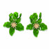 Palestro Milano Orecchini Verde Brillante Ibisco con zirconi - New colors