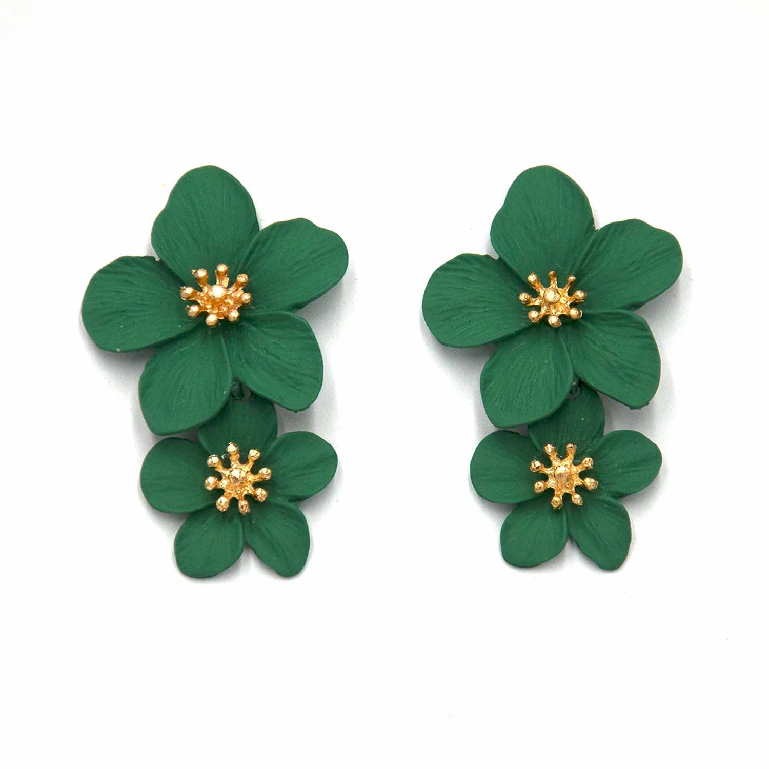 Palestro Milano Orecchini Verde British Cascata di Due Fiori