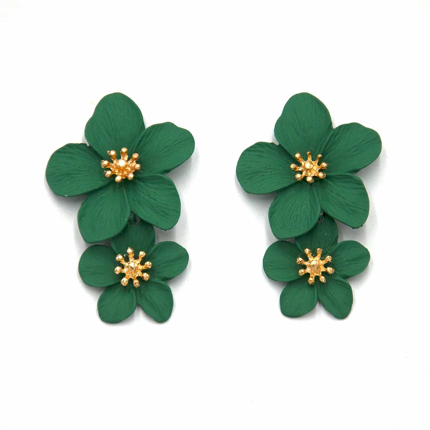 Palestro Milano Orecchini Verde British Cascata di Due Fiori