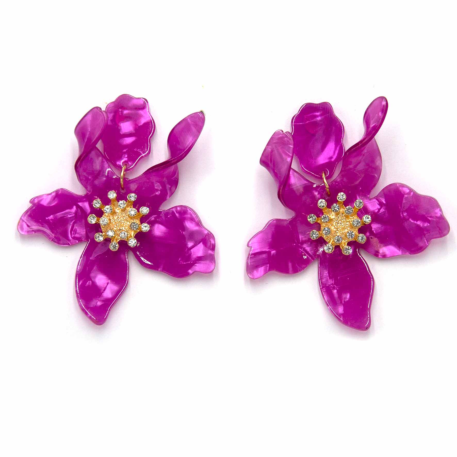 Palestro Milano Orecchini Violetta Ibisco con zirconi - New colors