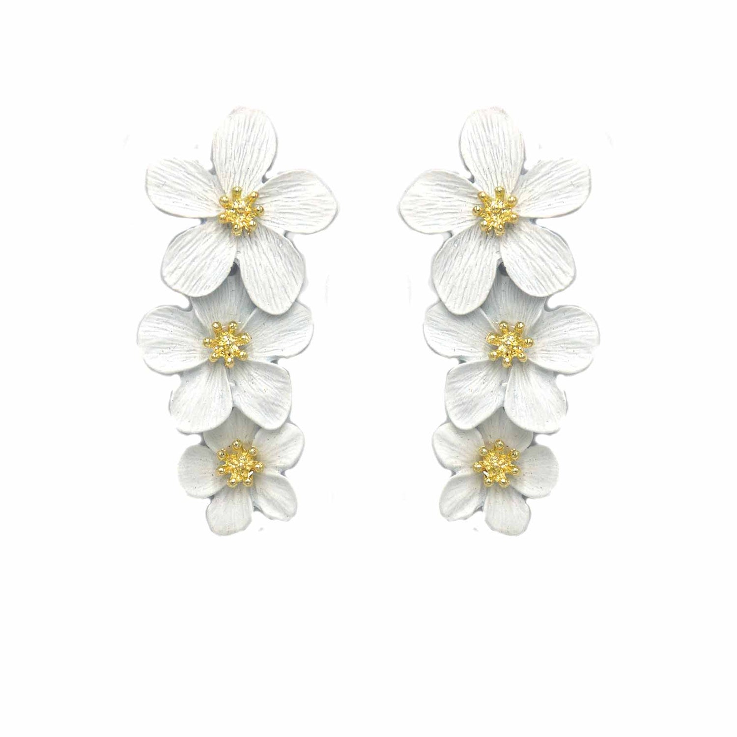 Palestro Milano Orecchini White Paradise Cascata di Tre Fiori