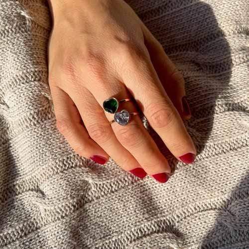 Palestro Milano Anelli Blu Notte / Silver Cuoricino